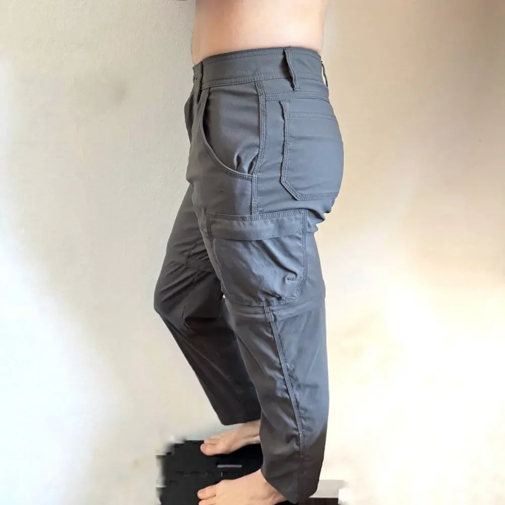 MENS PRANA Dark Grey Convertible Outdoor Straight Leg Pants Zip Shorts 28 30